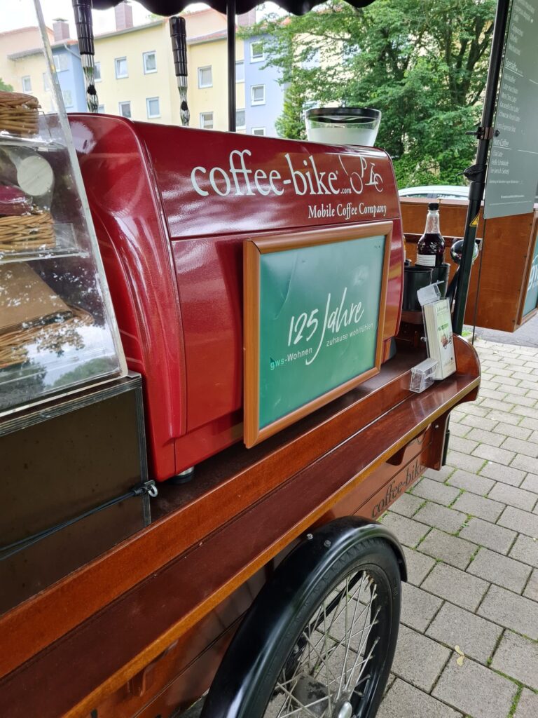 Unser Coffee-Bike kommt zur Geschäftsstelle. Am 25.01.2024